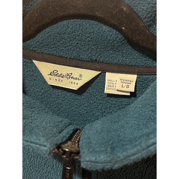 Vintage Eddie Bauer Jacket Women’s Large Full Zip Blue Green Pockets Canada - Picture 3 of 8